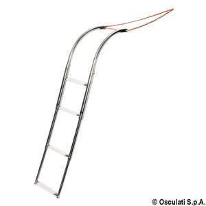 Четырехступенчатый универсальный трап для надувных резиновых лодок. Телескопический с раскладными кронштейнами